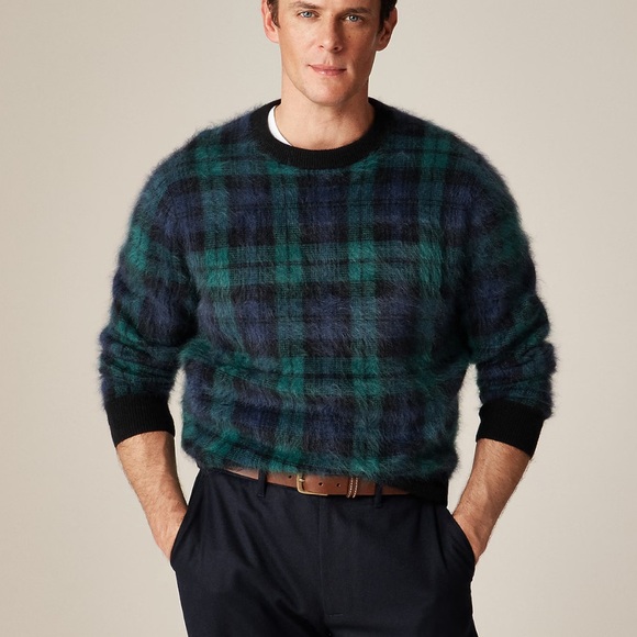 J. Crew Other - J. Crew Brushed cashmere sweater in Black Watch tartan Large